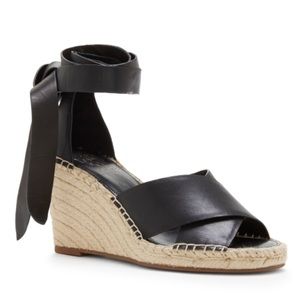 Vince Camuto // black leather lace espadrilles